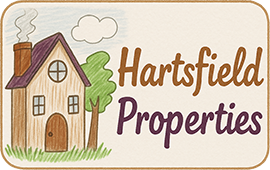 Hartsfield Properties hand drawn logo